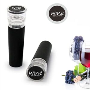 Electric Wine Opener Gift Set, Electric Wine Aerator Pourer, Wine Decanter Set, Vacuum Wine Stopper, Automatic Wine Dispenser Pump, Rechargeable Wine Bottle Opener (Black)