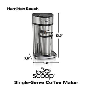 Hamilton Beach Single Serve Scoop Coffee Maker, 14oz, Stainless Steel (49981) (Discontinued)