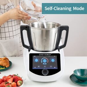 ChefRobot Smart Food Processor, All-In-One Multicooker and Cooking Robot with Guided Recipes, WiFi Built-In Self-cleaning, Chopper, Steamer, Juicer, Blender, Boil, Knead, Weigh