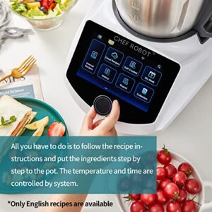 ChefRobot Smart Food Processor, All-In-One Multicooker and Cooking Robot with Guided Recipes, WiFi Built-In Self-cleaning, Chopper, Steamer, Juicer, Blender, Boil, Knead, Weigh