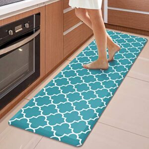 wiselife kitchen mat cushioned anti-fatigue kitchen rug,17.3″x 60″,non slip waterproof kitchen mats and rugs heavy duty pvc ergonomic comfort mat for kitchen, floor home, office, sink, laundry, green