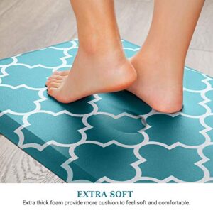 WISELIFE Kitchen Mat Cushioned Anti-Fatigue Kitchen Rug,17.3"x 60",Non Slip Waterproof Kitchen Mats and Rugs Heavy Duty PVC Ergonomic Comfort Mat for Kitchen, Floor Home, Office, Sink, Laundry, Green