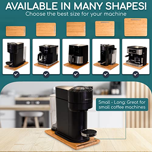 Ibyx Kitchen Appliance Slider for Counter – Bamboo Under Cabinet Sliding Tray for Coffee Maker, Air Fryer, Food Processor, Blender, Toaster – Kitchen Appliance Rolling Tray for Countertop (7.5” X 14.5”)