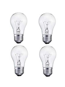 bulbmaster 4 pack 40a15/cl – 40 watts a15 incandescent oven refrigerator bulb high temperature resistant appliance bulb – clear finish – standard household medium (e26) base