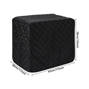 Bread Maker Cover 17x11x15 Inches, Clip Cotton Polyester Quilted Toaster Oven Dust Cover for Protect your Bread Machine or Kitchen Small Appliances, Hands or Machine Washable (Black)