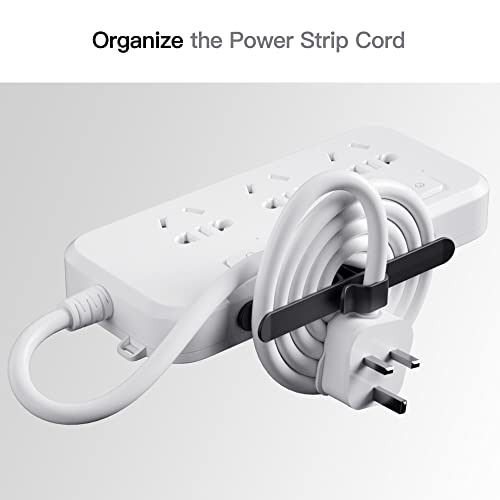 PZOZ (4 Pack) Cord Organizer for Appliances, Kitchen Appliance Cable Bundlers Wrapper Winder Adhesive Punch Free Socket Holder Keeper Hider Stick-on Mixer, Blender, Power Strip (Black)