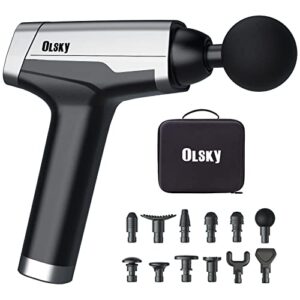 olsky massage gun, handheld deep tissue massager for pain relief, back massager, electronic shoulder massager, portable quiet handheld relaxation sport massager