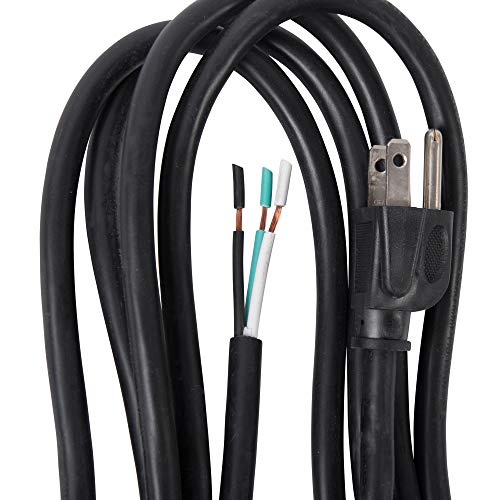 Bergen Industries Inc PS615143 3-Wire Appliance and Power Tool Cord, 6 ft, 14 AWG, 15A/125V AC, 1875w , Black