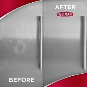 Weiman Stainless Steel Cleaner & Polish Protects Appliances From Fingerprints & Gives a Streak-Free Shine - For Refrigerators, Oven, Dishwasher, Stove - 2 Pack Aerosol Spray with Microfiber Cloth Included