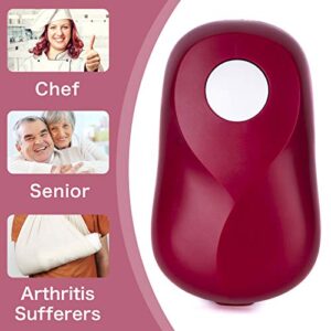 Electric Can Opener - Vcwtty One Touch Battery Operated Handheld Can Opener for Any Size, No Sharp Edge, Food-Safe, Seniors, Arthritis and Chef, Kitchen Best Gadget (Red)