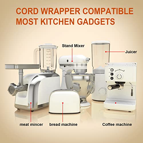 Cord Organizer for Kitchen Appliances, 12 PCS Kitchen Small Gadgets Cord wrapper holder keeper winder Stick on Mixer, Blender, Toaster, Coffee Maker, Air Fryer, Kitchen Accessories Attachments