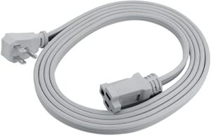 clear power 9 ft 14/3 gray air conditioner/major appliance indoor extension cord, grounded flat plug, perfect for ac units and major appliances, dcic-0003-dc