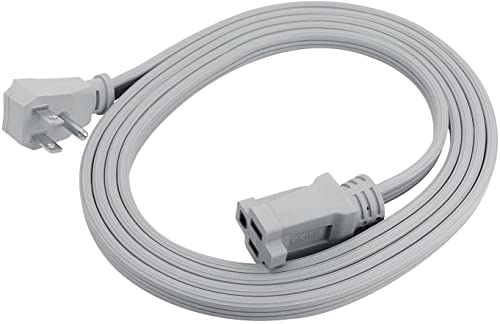 Clear Power 9 ft 14/3 Gray Air Conditioner/Major Appliance Indoor Extension Cord, Grounded Flat Plug, Perfect for AC Units and Major Appliances, DCIC-0003-DC