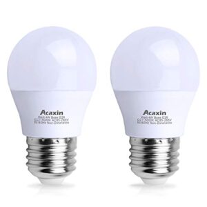 acaxin led refrigerator light bulb 4w 40watt equivalent, waterproof fridge light bulb replacement for frigidaire, freezer light bulb ip54, 120v e26 daylight white 5000k 400 lumen, a15 appliance bulb