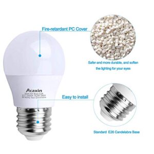 Acaxin LED Refrigerator Light Bulb 4W 40Watt Equivalent, Waterproof Fridge Light Bulb Replacement for Frigidaire, Freezer Light Bulb IP54, 120V E26 Daylight White 5000K 400 Lumen, A15 Appliance Bulb