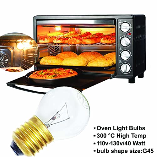 zaqaqa Oven Light Bulb_4 Pack 300°C High Temp 120v 40w Appliance Bulb G45 E26/E27 Socket,Replacement Bulbs for Oven,Stove,Refrigerator_400 Lumens.