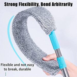 Under Appliance Microfiber Duster Dust Cleaning Brush with Extendable Pole (31.5''-47.6'') Retractable Gap Dust Cleaner Bendable Removable Washable Gap Duster for Sofa Bed Furniture Bottom