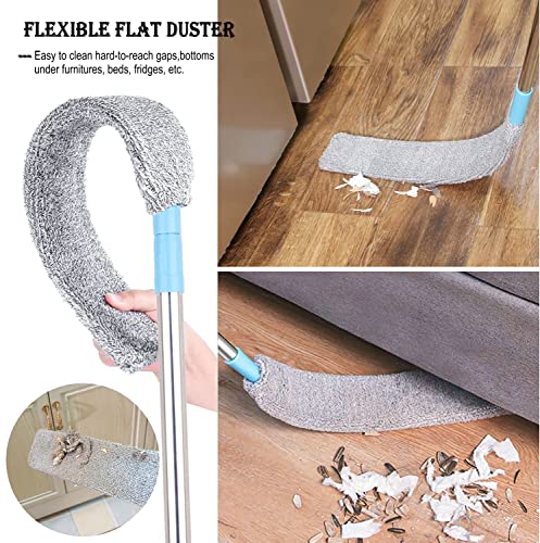 Retractable Gap Dust Cleaner Under Appliance Microfiber Duster Dust Brush with Extension Pole (36 to 55 inches) Cleaning Duster for Bed High Ceilings Furniture Bottom Household Gap Duster