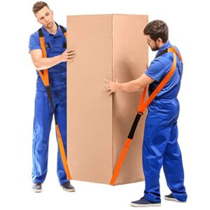moving straps, 2-person lifting and moving system shoulder belt for carry heavy furniture, appliances, mattresses, lift heavy objects up to 800 lbs(orange)