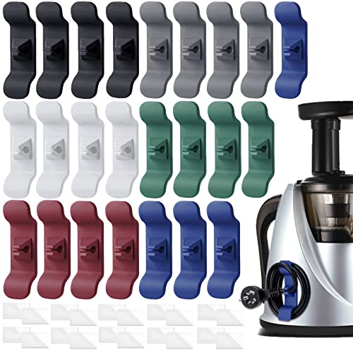 24pcs Cord Organizer for Appliances Kitchen Cord Winder Cord Wrapper Also Comes with 24pcs Self-Adhesive Cord Wrappers for Kitchen Appliances Blender Coffee Maker Pressure Cooker Toaster Air Fryer