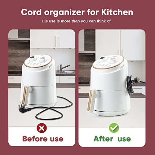 24pcs Cord Organizer for Appliances Kitchen Cord Winder Cord Wrapper Also Comes with 24pcs Self-Adhesive Cord Wrappers for Kitchen Appliances Blender Coffee Maker Pressure Cooker Toaster Air Fryer