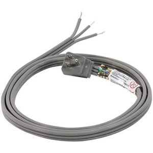 Certified Appliance Accessories 15-0346 15-Amp Appliance Power Cord, 6 Feet, 3 Wires, Grounded, Right Angle Plug Head, Gray