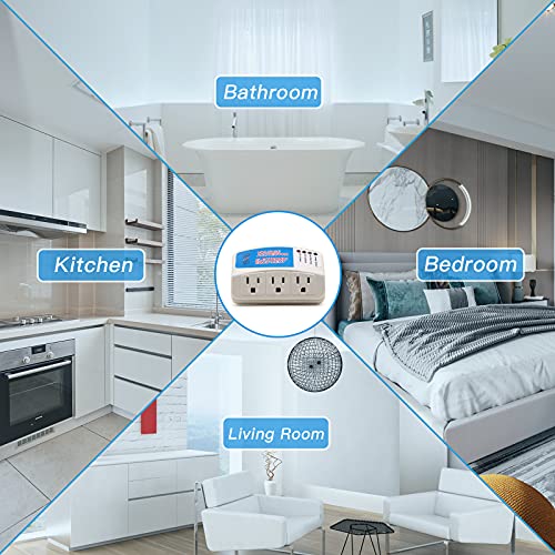 BSEED Voltage Protector, 3 Outlet Plug in Surge Protector for Home Appliance Multi Function Plug with Protection Wall Mount Power Suppressor for TV/PC/Refrigerator 120V 1400W 1 Pack