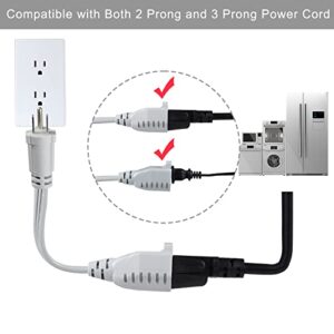 KUNCAN Appliance Power Extension Cord - Heavy Duty 14/3 AWG Parallel 3 Prong Low Profile Flat Cable US Plug Male to Female Extender Grounded Wire for AC Unit, Air Conditioner, Refrigerator (9 ft)