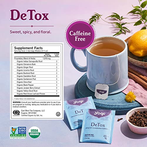 Yogi Tea - Digestion and Detox Tea Variety Pack Sampler (6 Pack) - Green Tea Super Antioxidant, Ginger, DeTox, Blackberry Apple Cider, Honey Chai Turmeric Vitality, and Egyptian Licorice - 96 Tea Bags