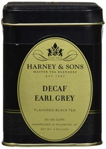 decaffeinated earl grey, loose tea in 4 ounce tin