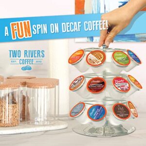 Two Rivers Coffee Decaf Flavored Coffee Pods Compatible with Keurig K Cup Brewers, Assorted Variety Pack Decaffienated Flavored Coffee, 40 Count