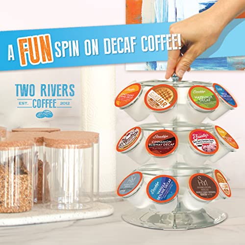 Two Rivers Coffee Decaf Flavored Coffee Pods Compatible with Keurig K Cup Brewers, Assorted Variety Pack Decaffienated Flavored Coffee, 40 Count