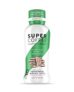 super coffee, iced keto coffee (0g added sugar, 10g protein, 70 calories) [peppermint mocha latte] 12 fl oz, 12 pack | iced coffee, protein coffee drinks – lactosefree, glutenfree