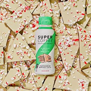 Super Coffee, Iced Keto Coffee (0g Added Sugar, 10g Protein, 70 Calories) [Peppermint Mocha Latte] 12 Fl Oz, 12 Pack | Iced Coffee, Protein Coffee Drinks - LactoseFree, GlutenFree