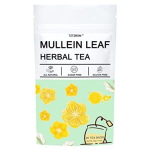 Organic Mullein Leaf Tea Lung Detox Cleanse Tea, 20 Tea Bags