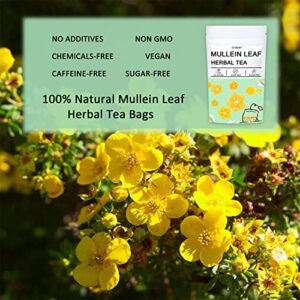 Organic Mullein Leaf Tea Lung Detox Cleanse Tea, 20 Tea Bags