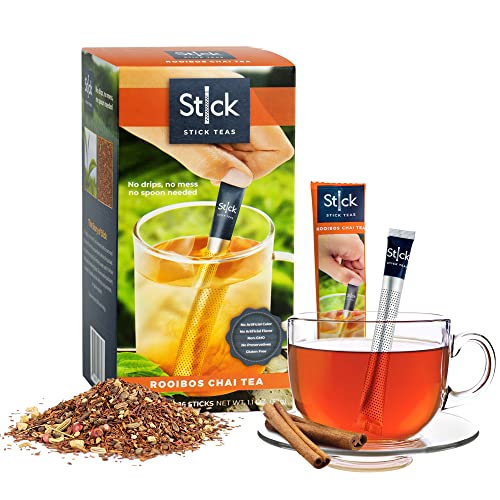 Stick Teas Rooibos Chai Tea Sticks Gluten-Free, Organic Instant Tea with No Artificial Colors & Flavors - 1 Pack