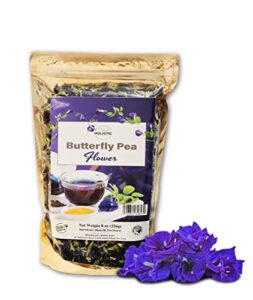 holistic depot act organic butterfly pea flower 8 oz (226g) – non-gmo – natural butterfly pea flowers – antioxidant rich butterfly pea flower – ethically sourced butterfly pea flower from thailand – packed in the united states