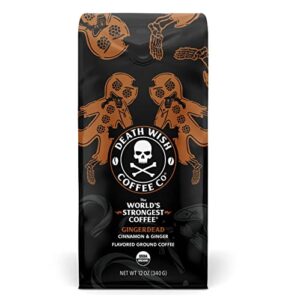 death wish coffee – gingerdead ground coffee – extra kick of caffeine (12 oz)