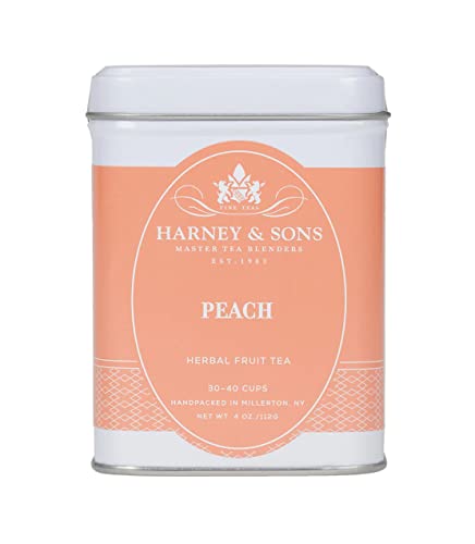 Harney & Sons Loose Herbal Fruit Tea Mothers Day Variety Gift Set (2 Pack, 8oz Total) - Mango & Peach Fruit Tea - Hibiscus, Rosehips, Apple Pieces & Natural Orange and Citrus Flavors - Caffeine-Free