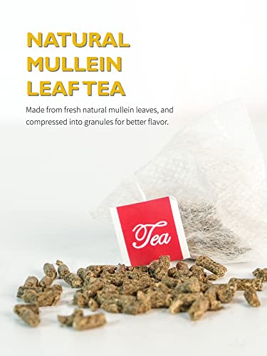 TeeLux Mullein Leaf Tea Bags, 3g/Bag, Natural Mullein Leaves, Caffeine Free, Pure Mullein Herbal Tea, 60 Tea Bags