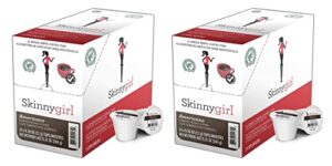 skinnygirl coffee pods, americano, espresso roast coffee in single serve pods for keurig k cups brewers, 24 count per box, 2 boxes