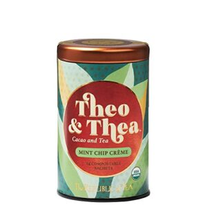 the republic of tea – theo and thea mint chip crème full-leaf black tea, 14 pyramid sachets, low caffeine