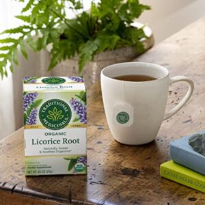 Traditional Medicinals Organic Licorice Root Herbal Tea, Soothes Digestion - 64 Tea Bags Total, 16 Count (Pack of 4)