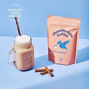 Chamberlain Coffee Gentle Hummingbird Chai Mix - Warm, Aromatic Vegan Chai with Oat Milk, Vanilla & Spices - Hot or Iced Instant Chai Latte - Sustainably Packaged - 10oz - 10 Servings