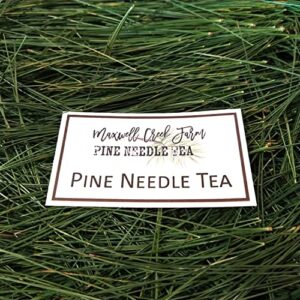 organic pine needles for tea | fresh not dried | maxwell creek farm | loose needles | immune boosting | includes trial custom blend pine needle tea bag! (2 ounce trial)