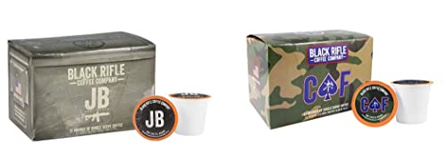 Black Rifle Coffee 24 Count Medium Roast Bundle Variety Pack (12 Just Black) and (12 CAF), Cocoa and Vanilla Aroma, Bold Tasting Notes and Smooth Buttery Finish