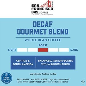 San Francisco Bay Whole Bean Coffee - DECAF Gourmet Blend (2lb Bag), Medium Roast, Swiss Water Processed