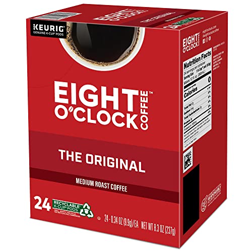 Eight O'Clock Coffee The Original, Single-Serve Keurig K-Cup Pods, Medium Roast Coffee Pods, 24 Count (Pack of 4)