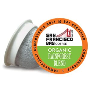 san francisco bay compostable coffee pods – organic rainforest blend (120 ct) k cup compatible including keurig 2.0, medium dark roast